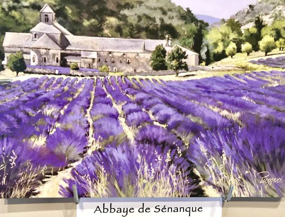 Peinture de l'Abaye de Senanque dans le Luberon à côté de l'hôtel César à Bonnieux